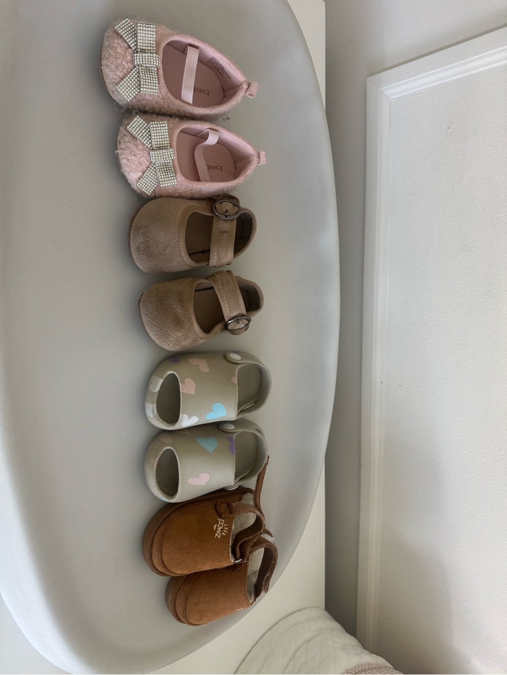 bebe Pink Sparkle Bow Baby Ballet Flats